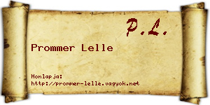 Prommer Lelle névjegykártya